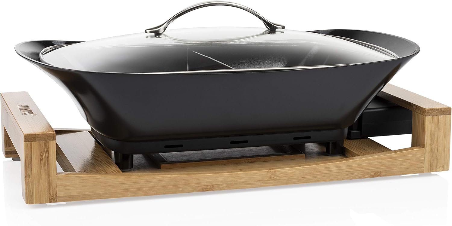 Princess 01 163025 02 001 Multi Cook Pure Black Bamboo 1600 W 4 Liters Bamboo Black Amazon Co Uk Kitchen Home