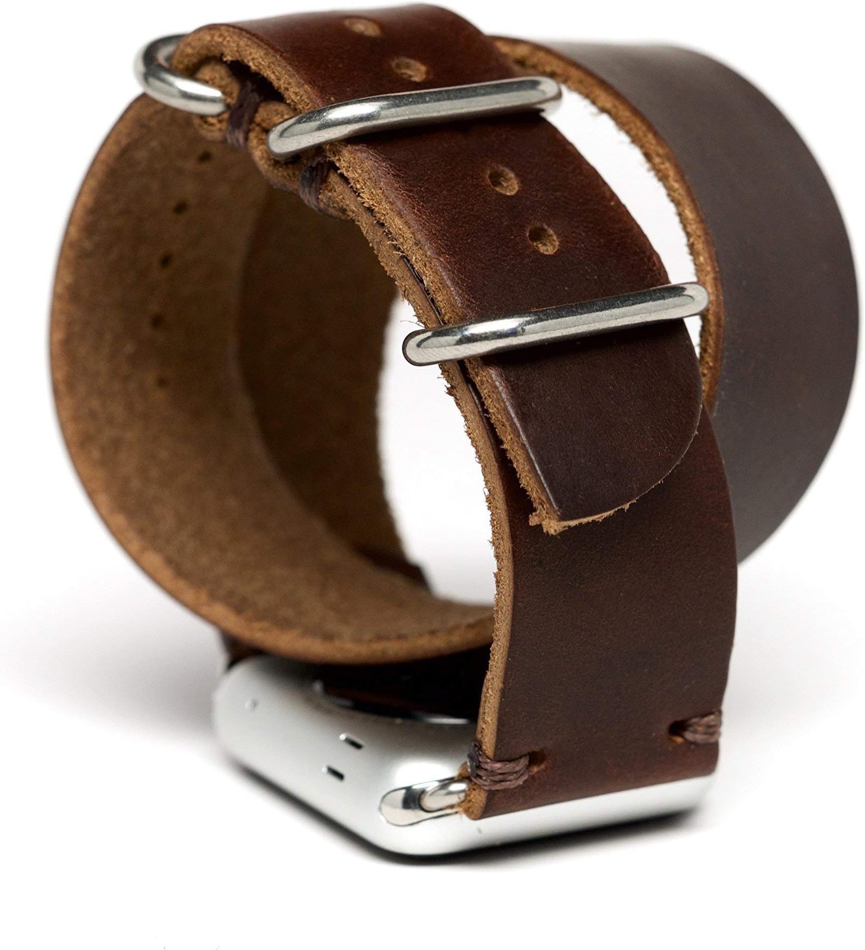 Apple Watch Double Wrap Band for Series 4, 3, 2, 1, and Sport Editions - by E3 Supply Co. - Brown Chromexcel Horween Leather