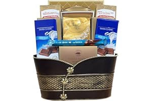 Divine Elegance Gift Basket - Savor a variety of rich, decadent flavors, from classic milk chocolates, pretzels, cookies and 