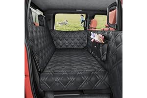 Surfcabin Truck Back Seat Extender for Dogs – Waterproof Full Size Pickup Pet Seat Cover with Door Protection, Hard Bottom Holds 420 lbs Dog Hammock for F150, RAM 1500 & More