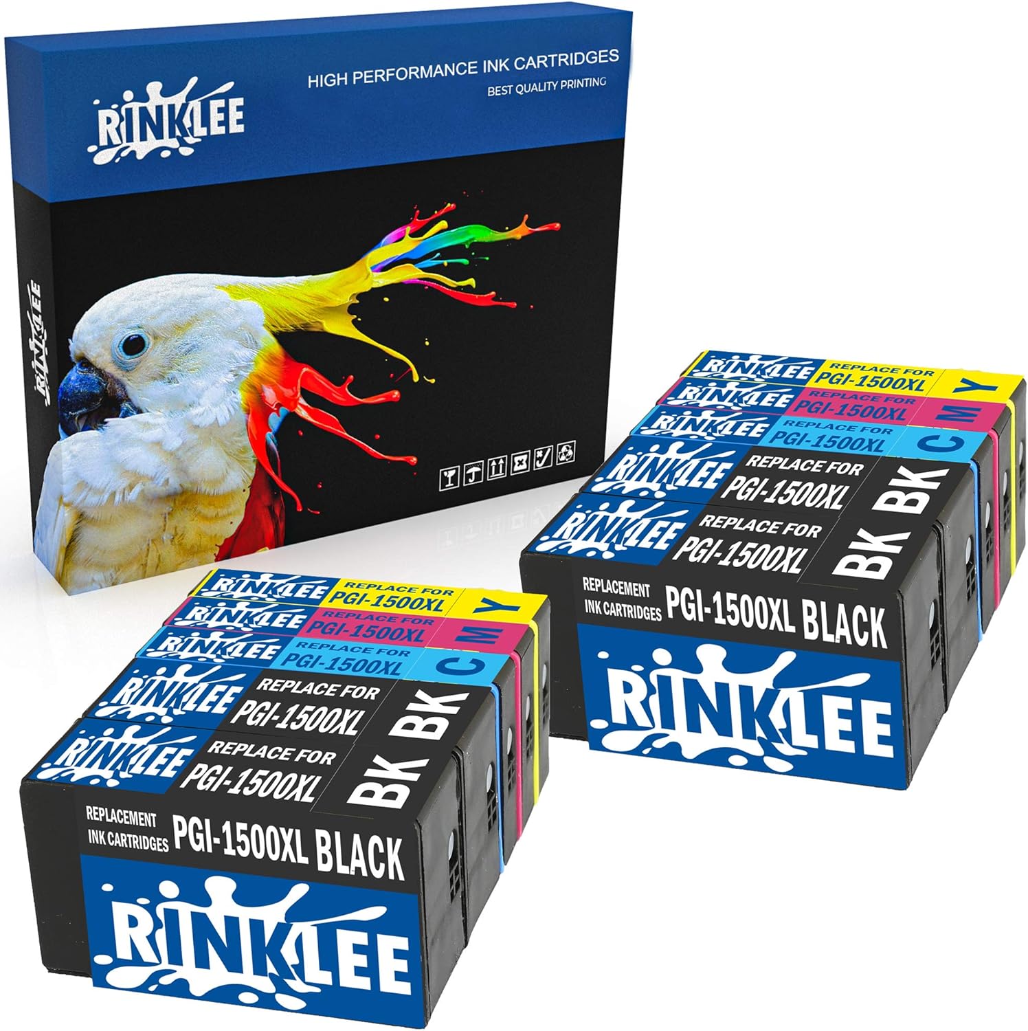 RINKLEE 10 Compatible PGI-1500XL PGI-1500 XL Ink Cartridges Replacement for Canon MAXIFY MB2050 MB2350 MB2750 MB2150 MB2155 MB2755
