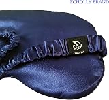 ECHOLLY Sleep Mask 100% Mulberry Silk with Travel Pouch Blue view 4