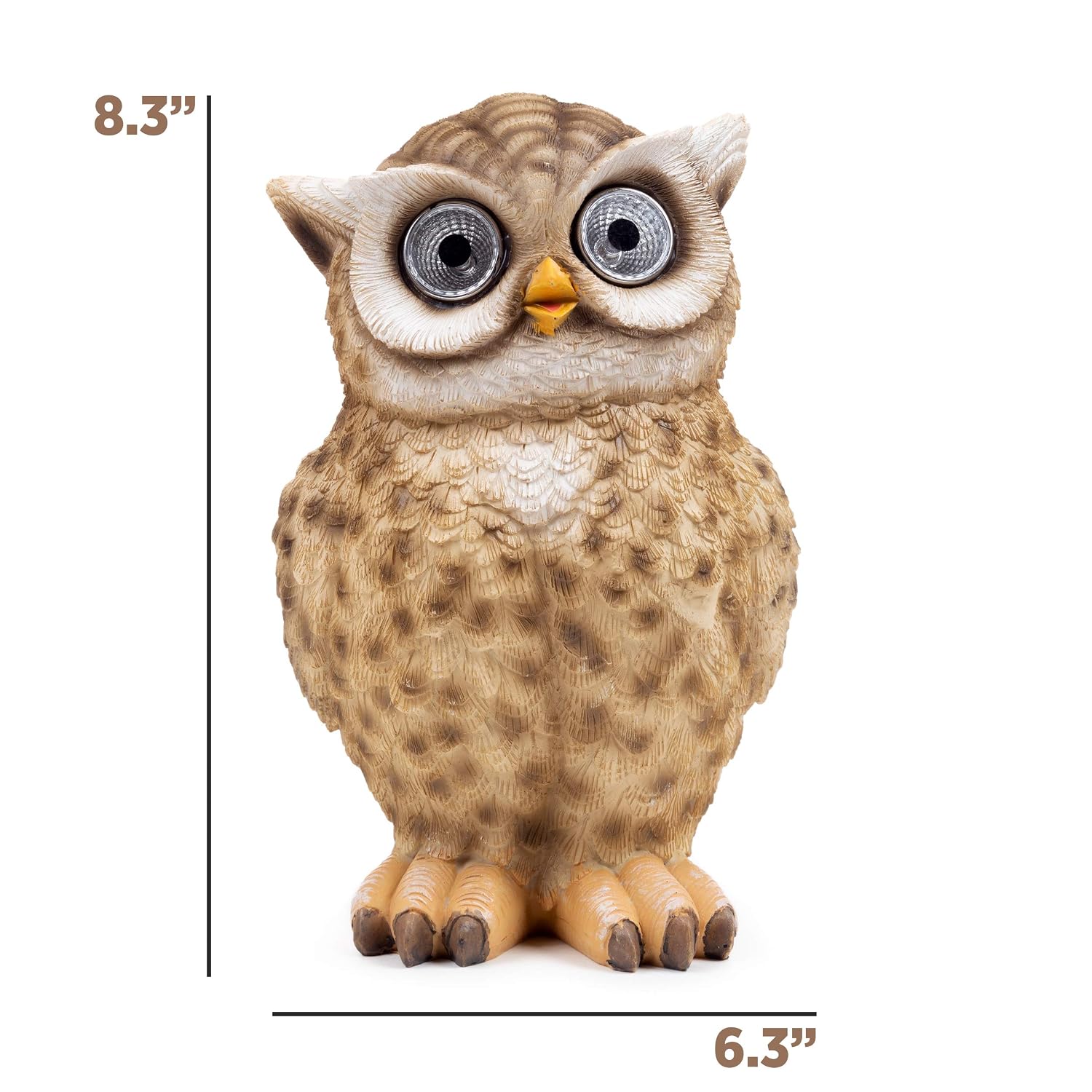 Balcony Outdoor Owl Yard Light Tan Deck Garden Gift Owl Patio Lights