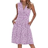 AUSELILY Womens Summer Dresses 2026 Sleeveless V Neck Wrap Floral Sundress with Pockets