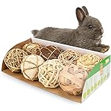 andwe Small Animals Play Balls Rolling Chew Toys & Gnawing Treats for Rabbits Guinea Pigs Chinchilla Bunny Degus - Pet Cage E