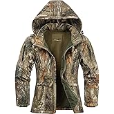 NEW VIEW Womens Hunting Clothes, Upgraded Ultra-Quiet Water Resistant Camo Hunting Jacket for Duck Waterfowl Deer Hunting