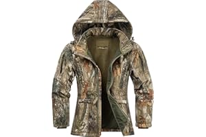NEW VIEW Womens Hunting Clothes, Upgraded Ultra-Quiet Water Resistant Camo Hunting Jacket for Duck Waterfowl Deer Hunting