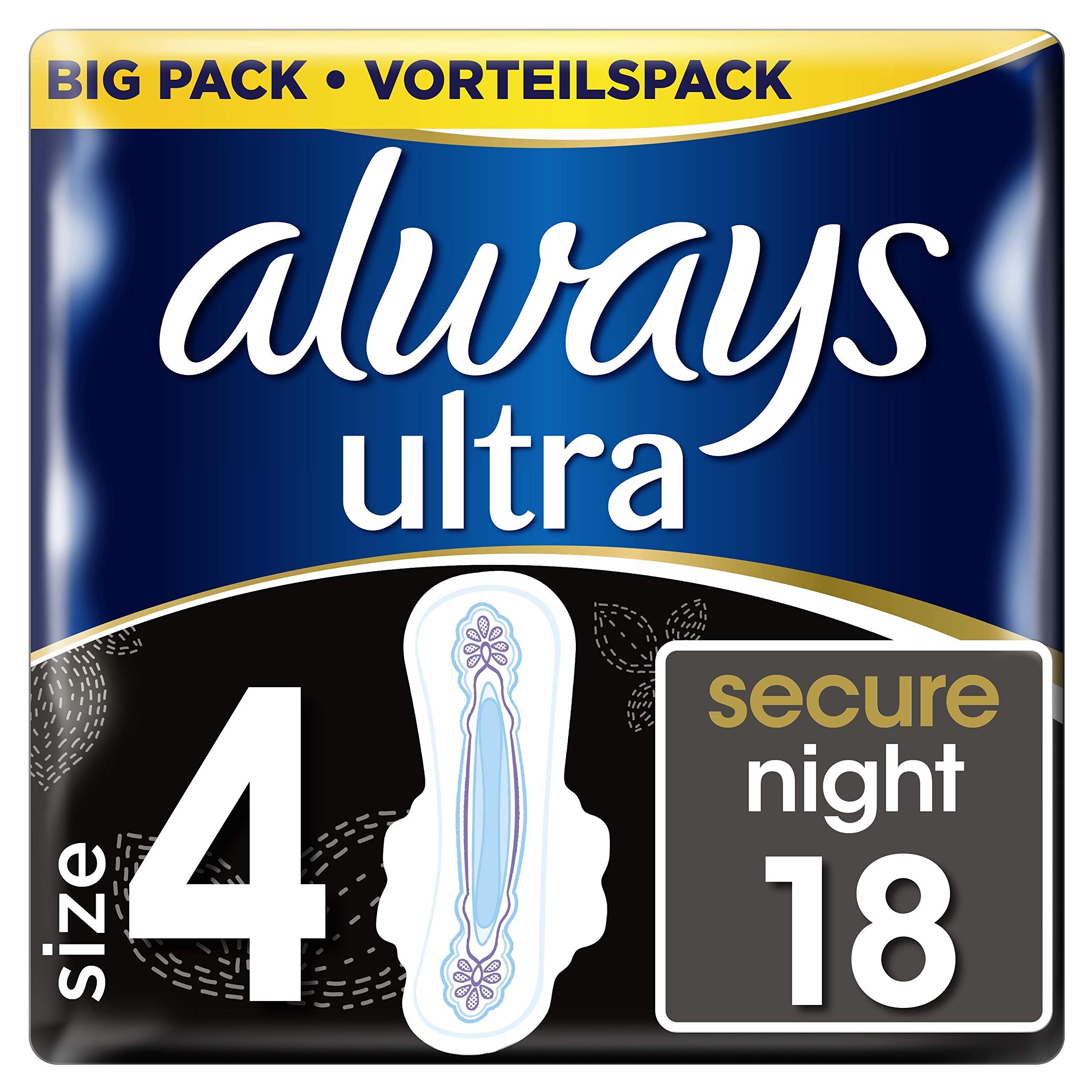 Always Ultra Bigs Secure Night Pads Pack of 18 Pads