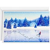 Hallmark Boxed Holiday Cards, Ice Skating (40 Cards with Envelopes)