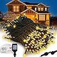 Kwaiffeo Christmas String Lights, 100FT 300LED 8 Modes Connectable Waterproof Warm White Christmas Lights Outdoor Indoor, Twinkle Fairy Lights for Room Bedroom Wedding Holiday Xmas Tree Decorations