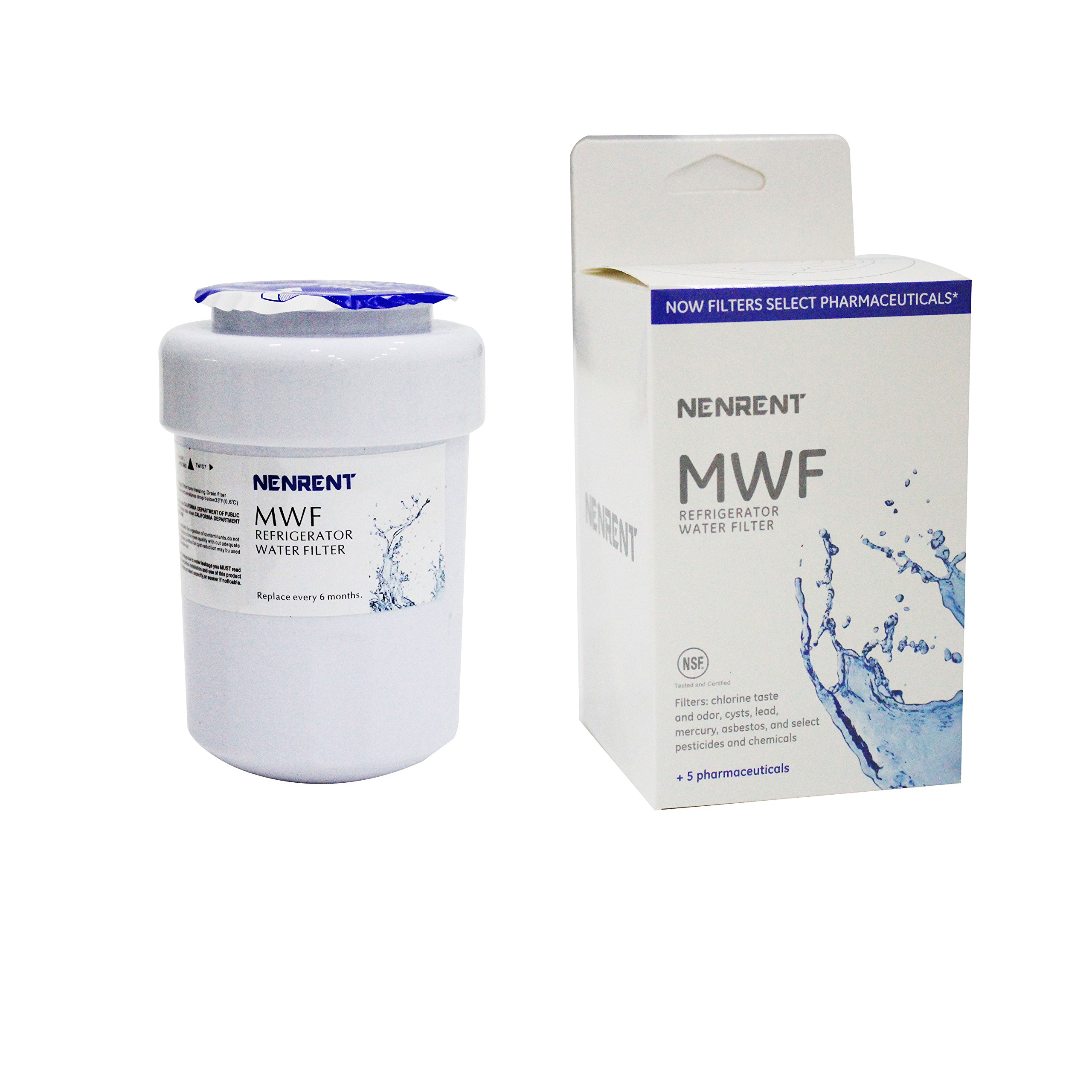 NENRENT MWF Refrigerator Water Filter Replacement for GE MWF, MWFP