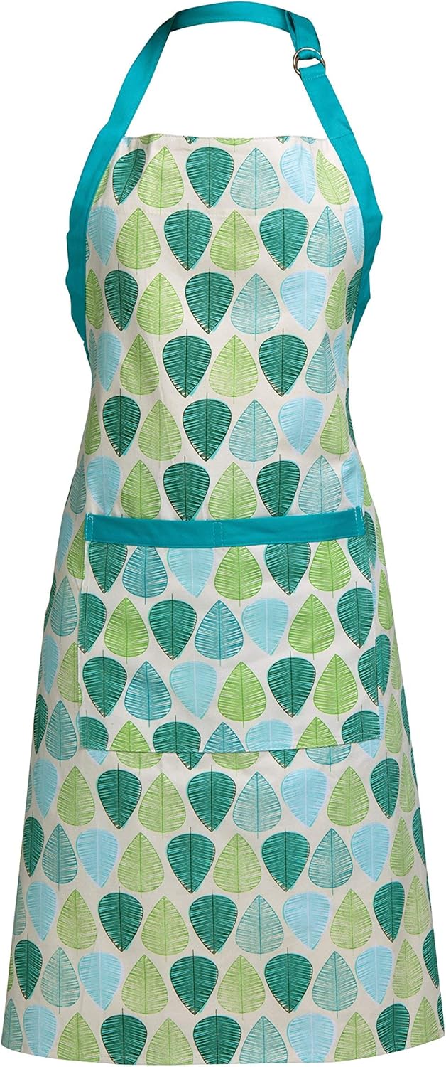 Premier Housewares Leaf Apron - Green, H87 x W69cm