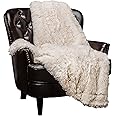 Chanasya Premium Solid Faux Long Fur Throw Blanket - Soft, Fuzzy Throw Blanket - for Bed or Couch - 50" x 65” - Creme