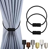 OCIOLI 2 Pack Magnetic Curtain Tiebacks Black Modern Rope Tiebacks view 1