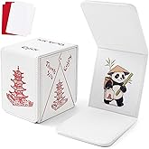 Venssu Chinese Takeout MTG Commander Deck Box, Fits TCG Cards (White&amp;Red) | Holds 130 Single/100 Double-Sleeved Cards, Fit MTG/PTCG/OPTCG Cards, Strong Magnet, PU Leather, With 2 Dividers