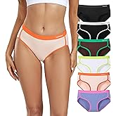 TUTUESTHER Women’s Underwear Cotton Hipster Panties Mid Rise Briefs for Ladies Full Coverage Girls Underwear Pack