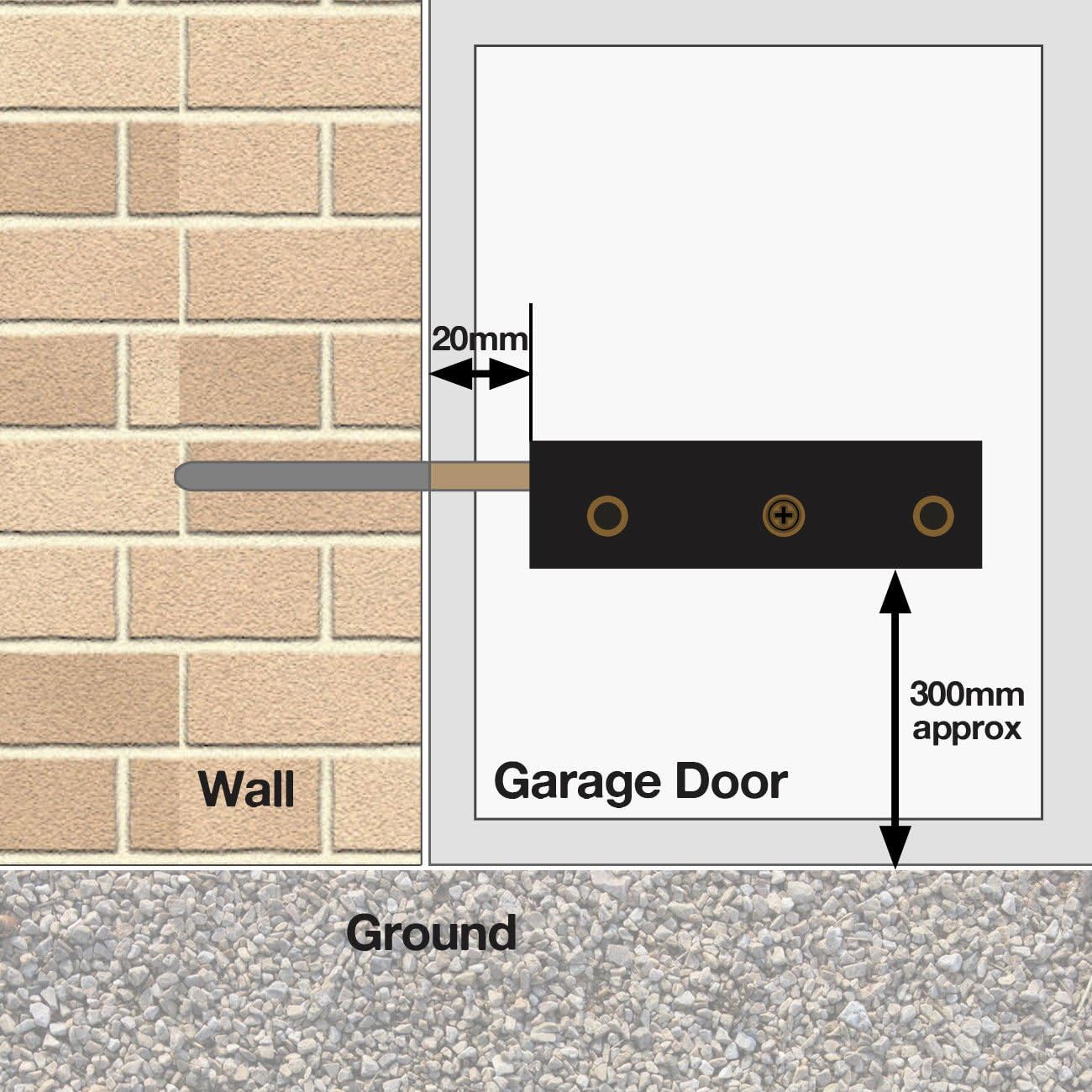 XFORT 2 Pack Black Enfield Garage Door Lock Bolts, Surface Mounted Garage Bolt to Enhance Garage Security - Image 4