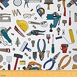 Tools Upholstery Fabric, Construction Tools Fabric