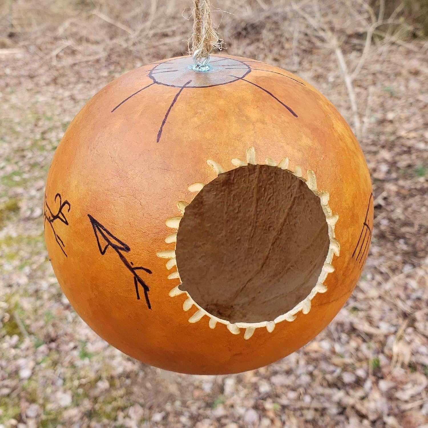 Amazon Com Cannonball Gourd Bird Feeder With Southwest Design