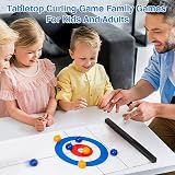 MEETOZ Curling Tabletop Game Indoor Garden Fun Family 10 Stones view 6