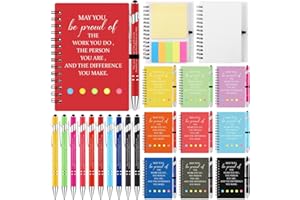 10 Sets Employee Appreciation Gifts Bulk Coworker Christmas Gifts Inspirational Ballpoint Pens with Motivational Notebooks Th