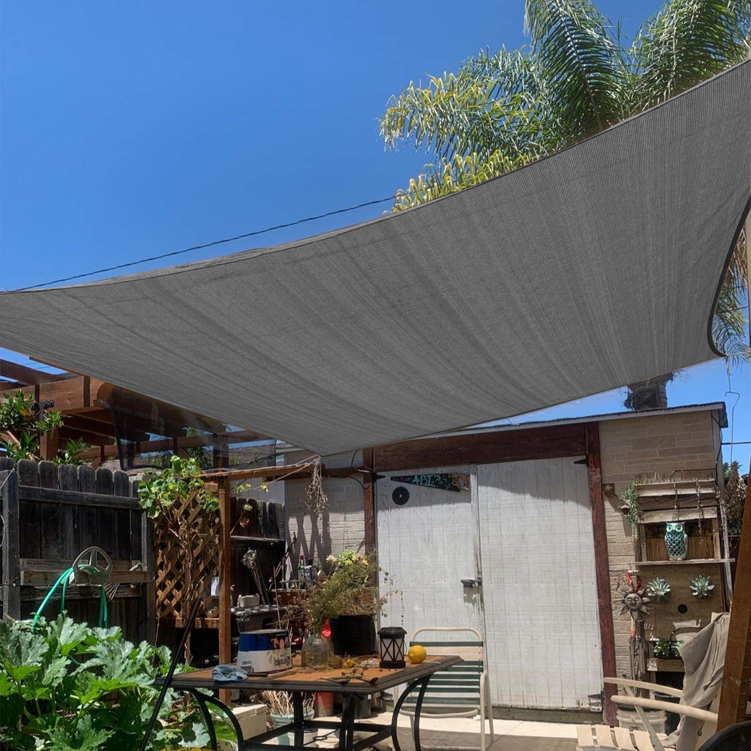 Photo 1 of KANAGAWA Sun Shade Sail 10'x13' Dark Gray Rectangle UV Block Canopy Awning Shelter Fabric Cloth Screen for Outdoor Patio Garden Backyard Activities