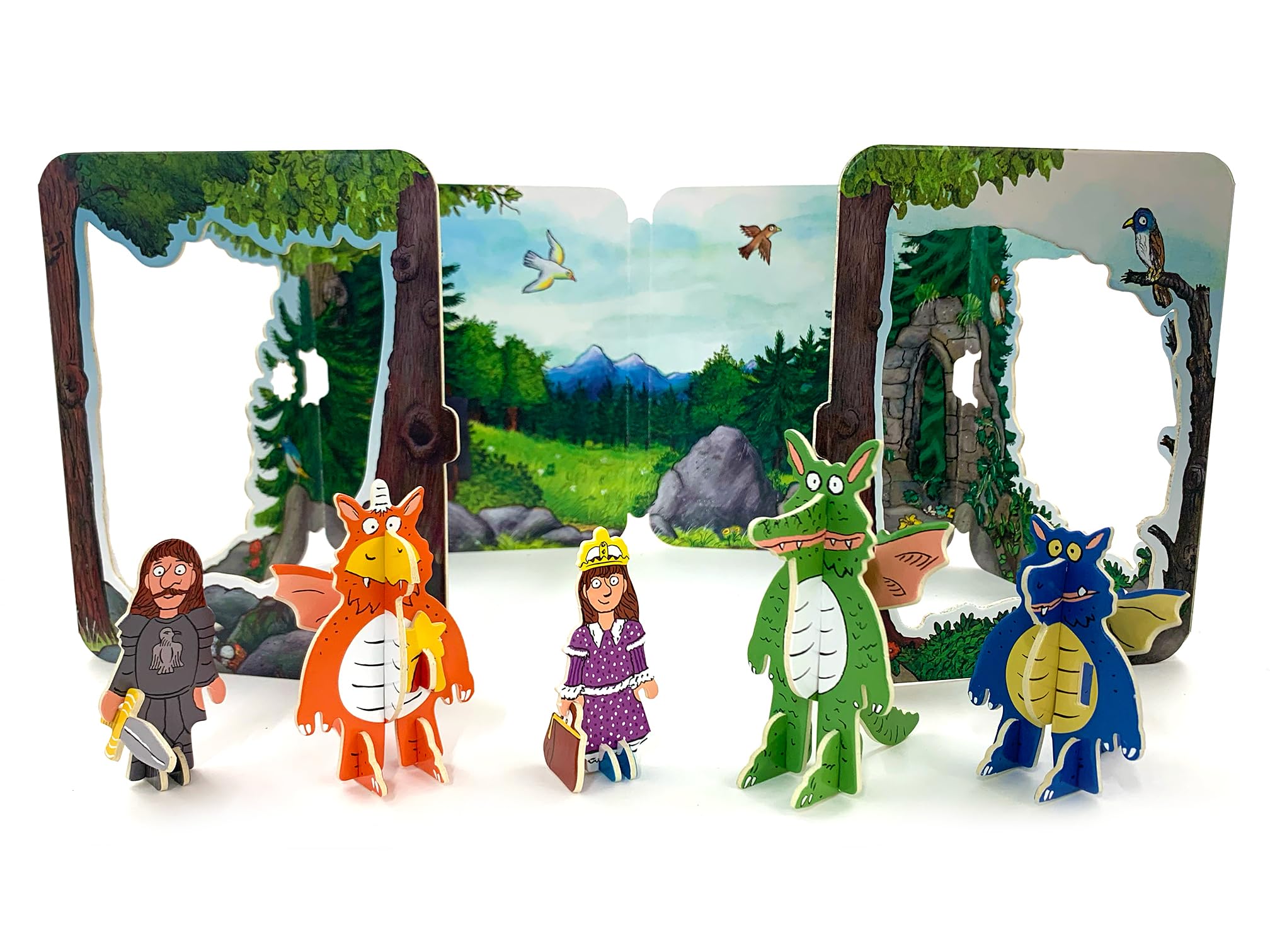 PLAYPRESS Zog Pop-out Playset - Zog Toy Set Based on the Book by Julia Donaldson and Axel Scheffler - Eco-Friendly Building Toys - Easy Storage - Construction Toys for Ages 4+