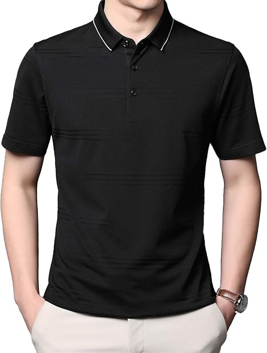 Amazon Ningmengfeng 半袖 ポロシャツ メンズ 夏 折りえり シルク ビジネス カジュアル ビジネス 通勤 ポロシャツ 通販