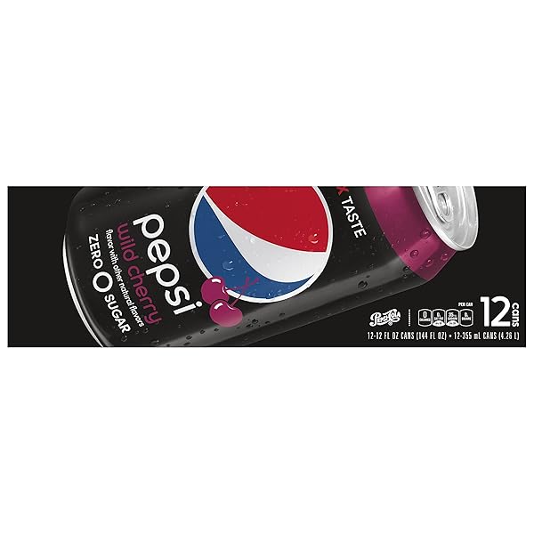 PEPSI ZERO SUGAR WILD CHERRY SODA (12 COUNT, 12 FL OZ EACH)