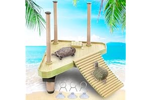 Keedolla Floating Turtle Pier and Basking Platform, Turtle Basking Platform Ramp Tortoise Reptile Floating Docks Climbing Ladder for Crabs, Frogs, Newts, Salamanders - Medium