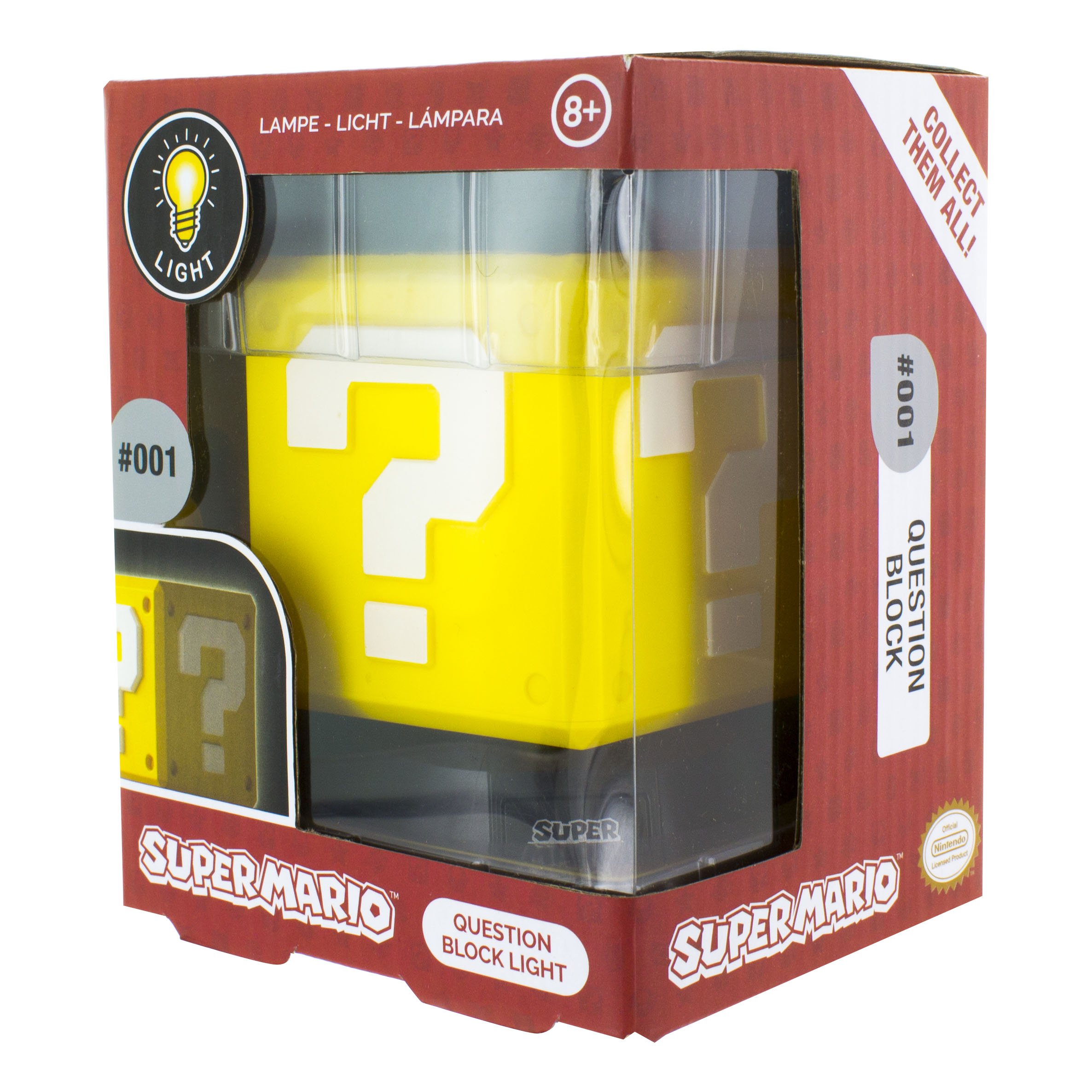 Paladone Question Block 3D Light, Super Mario Bros Officially Licensed Merchandise, Multi-Colour