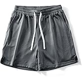 AIMPACT 7" Mens Mesh Shorts Athletic Basketball Shorts Double Layer Gym Workout Shorts with Pocket Drawstring