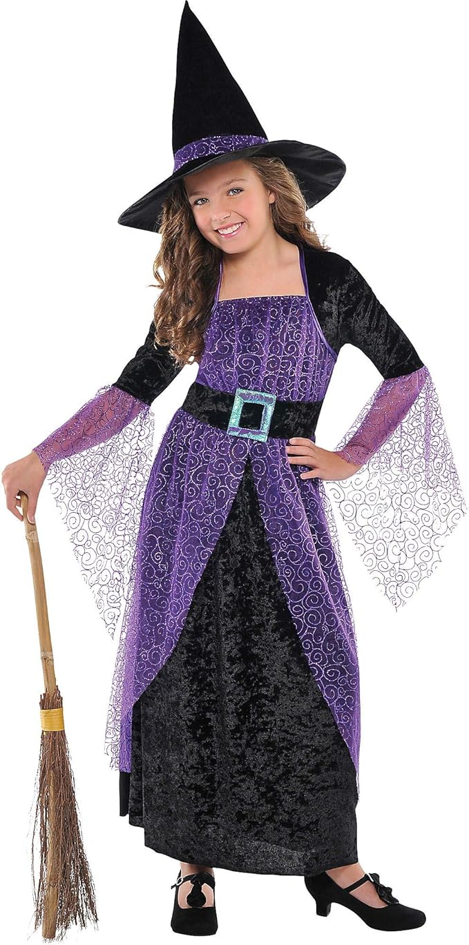 purple and black witch costume