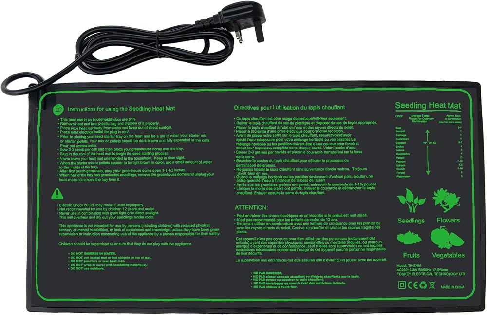 Hyindoor Seedling Heat Mat 10"x20.75" Waterproof Heating Pad