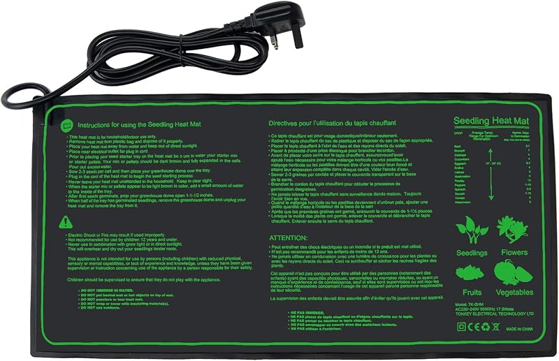 Hyindoor Seedling Heat Mat 10"x20.75" Waterproof Heating Pad