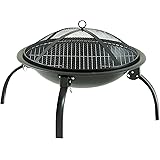 New Large Black Portable Oil Drum Half Barrel Garden Patio Party