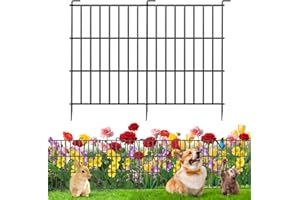 BILIBOMPA 25 Panels Animal Barrier Fence - No Dig Rustproof Metal Garden Fencing, 17in H x 27ft L, Decorative Outdoor Fence for Rabbits Dogs, Durable Protection for Flower Beds and Patios