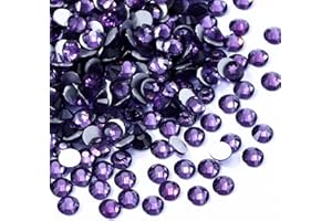 Meibite Tanzanite Flatback Rhinestones, Glass Rhinestones for Nail Art and Craft, Glue Fix, Loose Crystal Gemstones(Tanzanite, SS16, 1440pcs, 3.8-4.0mm)