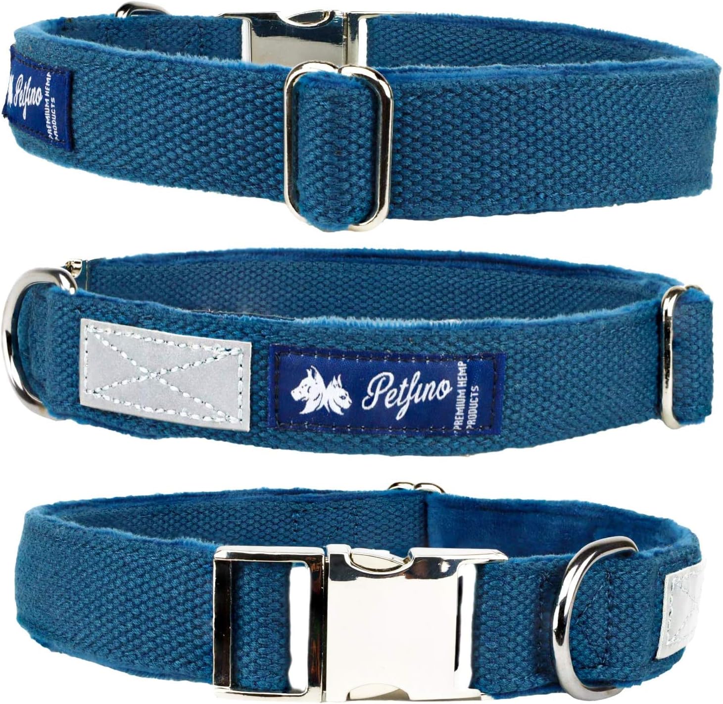 Hemp dog collar with metal buckle Clearance