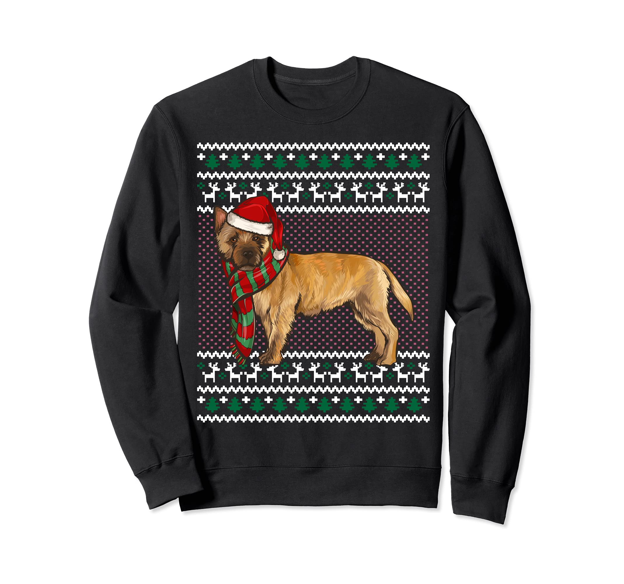 Xmas Cairn Terrier Dog Santa Hat Ugly Christmas Sweatshirt