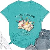 Womens Reading Shirt Funny Teacher Tshirt Book Flower Gragphic Tops Bookworm Shirts Booklover Tee