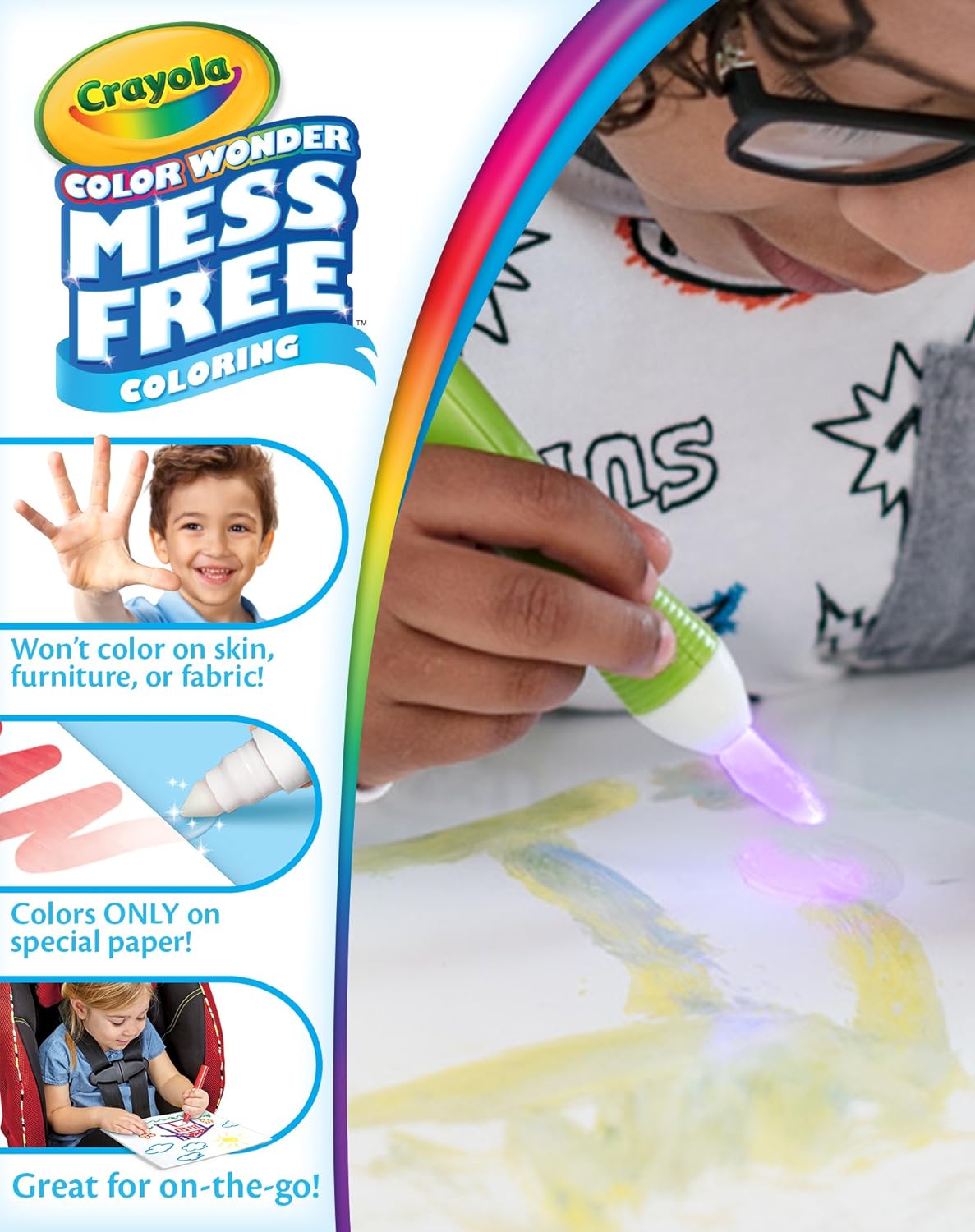 Crayola Color Wonder Mess Free Magic Light Brush 2.0 Paint Set, Gift for Kids Age 3+: Toys & Games