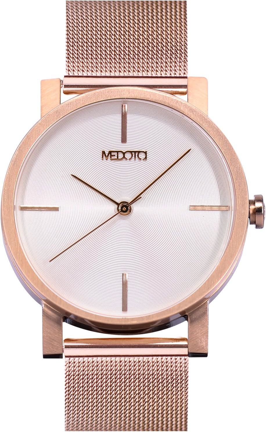 MEDOTA Stainless Steel Waterproof Watch Minimalist Ordinary Series Swiss Watch Quartz Mens Watch - No. 21003 (Rose)