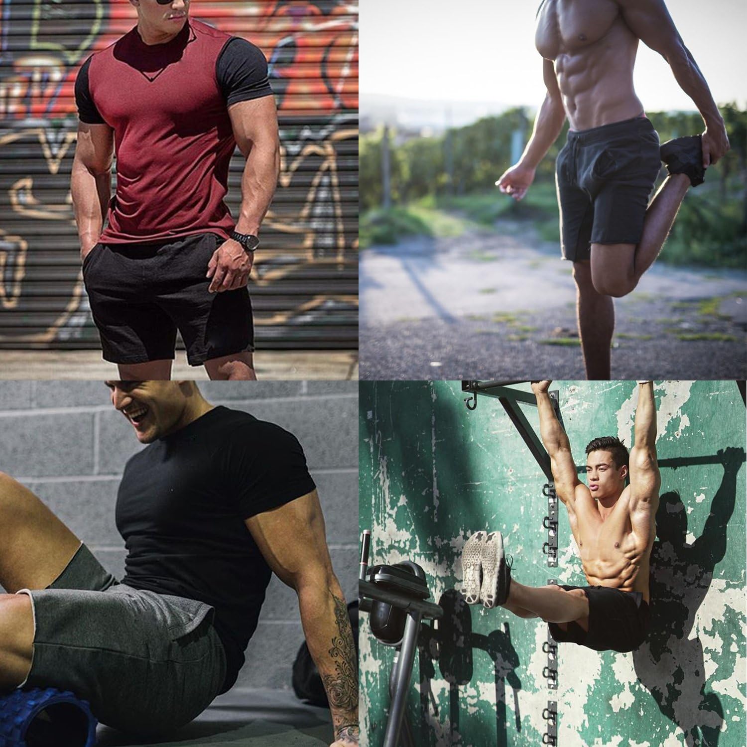 Ouber Men's Gym Workout Shorts Bodybuilding Running Training Jogging Pants at  Men’s Clothing store