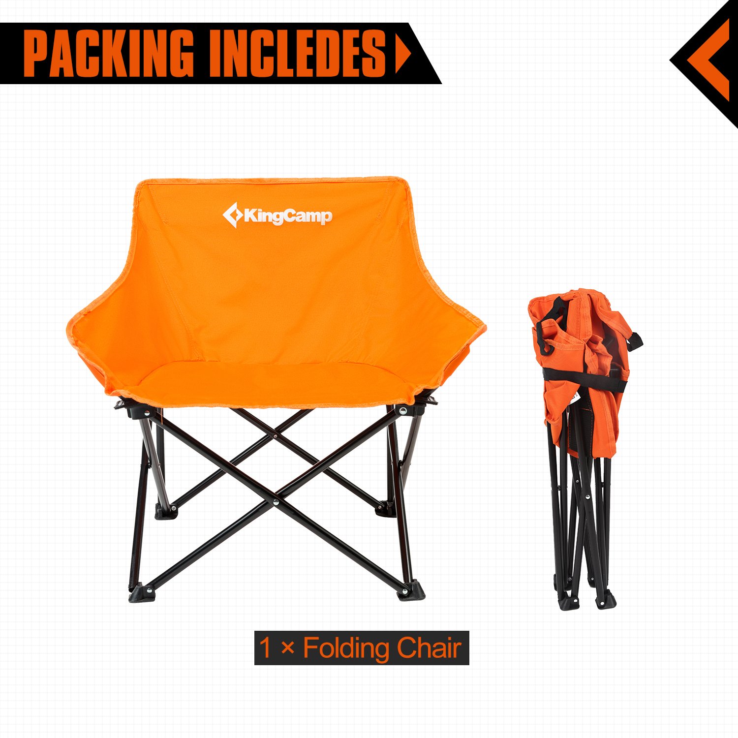 KingCamp Comfortable Light Heavy Duty Steel Folding Chair