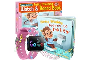 BENNY BRADLEY'S Potty Training Watch & Board Book for Kids – A Water Resistant Potty Reminder Device for Boys & Girls - Train Your Toddler with Fun Musical or Vibration Reminders and Printed Board Book (Unicorn)