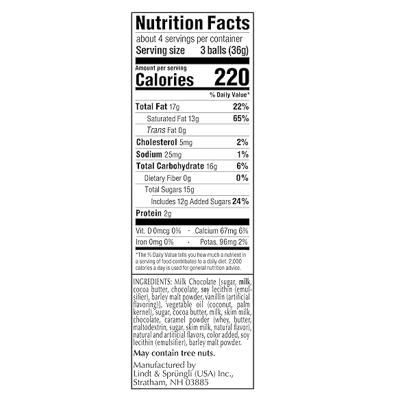 LINDT LINDOR DULCE DE LECHE MILK CHOCOLATE TRUFFLES – 5.1 OZ