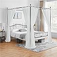 KGORGE Canopy Bed Sheer Curtains for Queen/King/Twin/Full Size, 8 Panels for Girls Boys Adults Bed, Home Bedroom Decor (White, 45 inch Width X 78 inch Length)