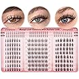 Focipeysa Wispy Eyelash Clusters Natural Look Lash Extensions Manga Anime Eyelashes Extension C Curl Lashes Clusters with 5-6mm Bottom Eyelash Clusters DIY Lash Extension by Self