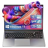 BIGASUO 16 Inch Laptop Computer with 16GB RAM, 1TB
